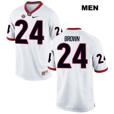 Men's Georgia Bulldogs NCAA #24 Matthew Brown Nike Stitched White Authentic College Football Jersey XSE2354RT